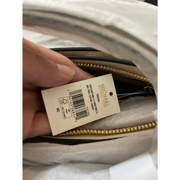 Michael Kors crossbody bag trisha medium MK signature purse lt cream multi - Picture 5 of 5
